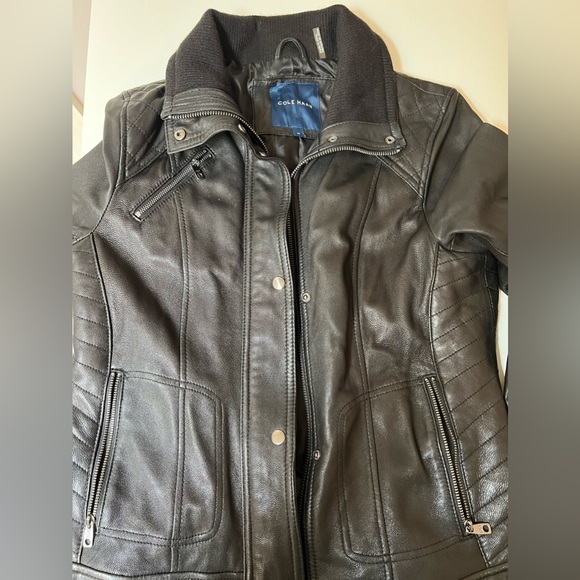 Cole Haan Leather Jacket Size M - Picture 3 of 5